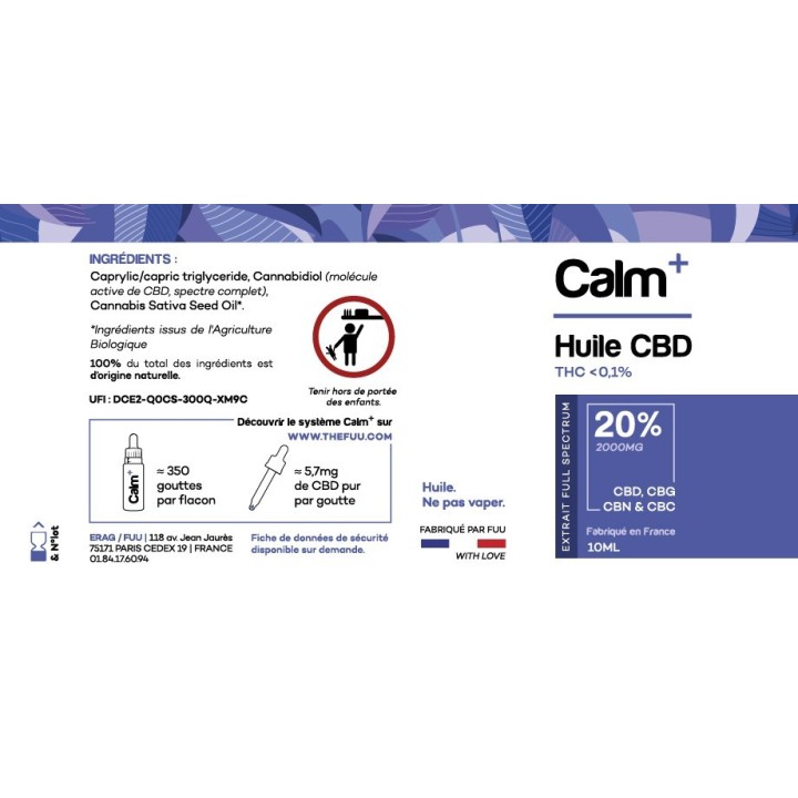 Huile CBD 20% | Calm+ | FUU