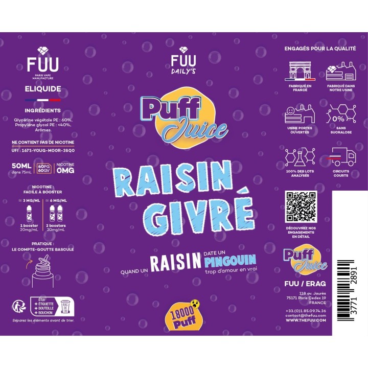 Raisin Givré | Puff Juices 50ml | FUU