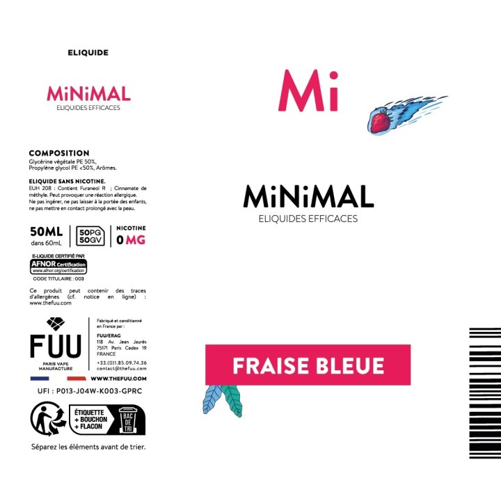 MINIMAL Fraise Bleue Grand Format 50ml