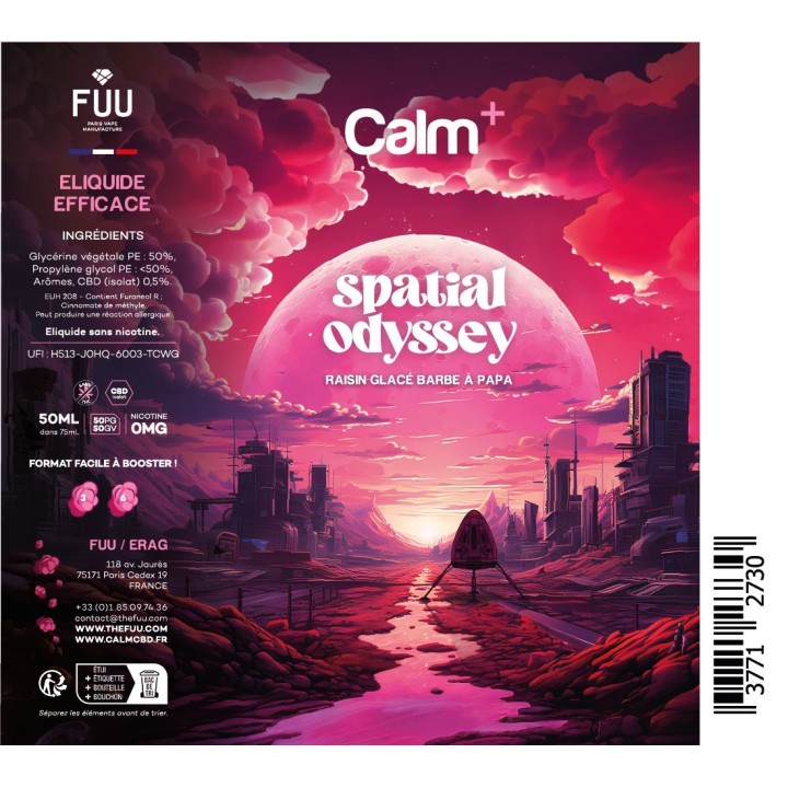 Calm+ Spatial Odyssey eliquide au CBD format 50 dans 75 ml - arreter de fumer