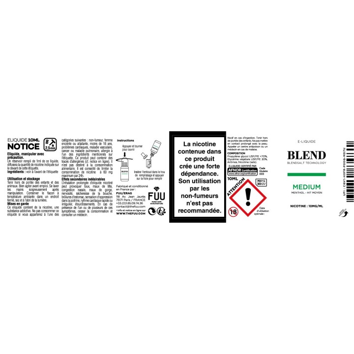 BLEND Menthol Medium | Blendsalt Technology | FUU