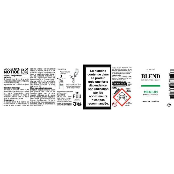 BLEND Menthol Medium | Blendsalt Technology | FUU