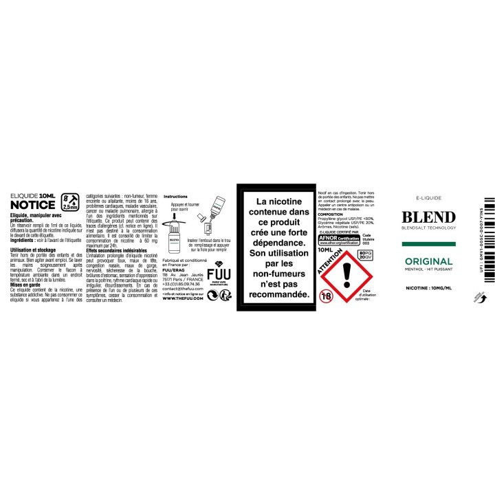 BLEND Menthol - Original | Blendsalt Technology | FUU