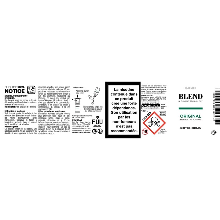 BLEND Menthol - Original | Blendsalt Technology | FUU